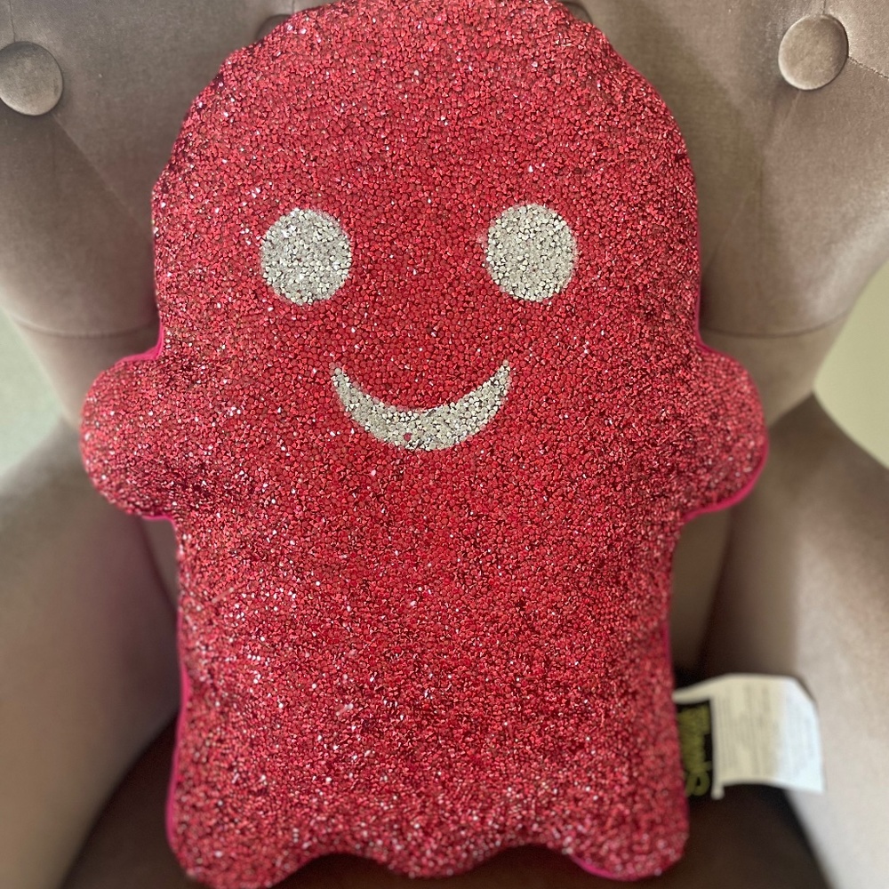 Sparkly pink ghost pillow
